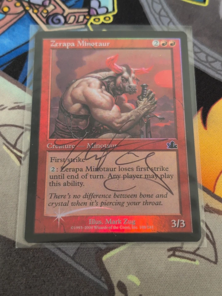 1x Signed Foil Zerapa Minotaur Magic The Gathering Common - Image 1 of 2