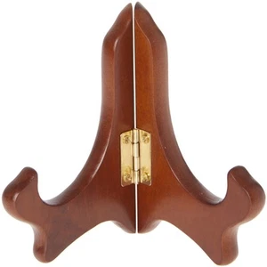 Soporte de madera MDF de nogal con bisagras Bard's, 4" H x 5" W x 3" D (para placas de 3,5" - 5") - Imagen 1 de 1