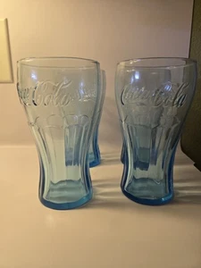 McDonald's Coca Cola Vintage Glasses Set of 4 Blue - Picture 1 of 1