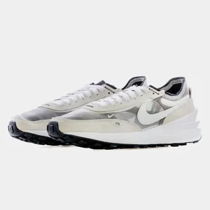 NIKE Waffle One Women Running Shoes Sneakers in White Gray Size 6 - Picture 1 of 8