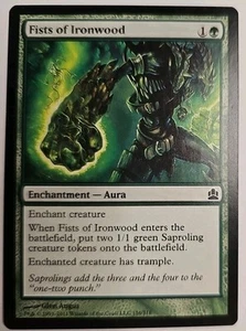 MTG Magic The Gathering Card Fists of Ironwood Enchantment Aura Green Ravnica - Picture 1 of 2