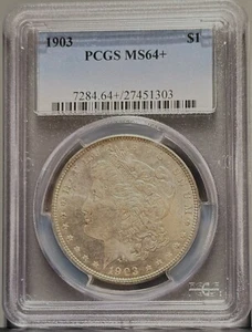 1903 Morgan Dollar PCGS Certified MS64+ - Picture 1 of 2