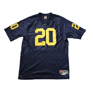 Vtg Team Nike University Of Michigan #20 Jersey L +2 Blue Mike Hart Stitched - Picture 1 of 17