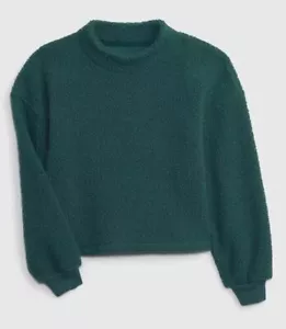 Girls M Green Black Lightweight Sweatshirt Fleece Long Sleeve 2-Pack Gap ~ New - Picture 1 of 9