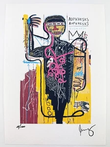 Jean-Michel Basquiat Original Vintage Art Print Lithograph Signed Limited COA - Picture 1 of 3