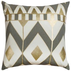20x20 Rizzy Home Ivory Geometric Pillow Cover Square T10545 - Aprx 20" x 20" - Picture 1 of 1