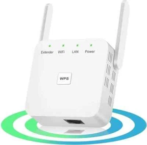 2024 Wi-Fi Extender/Repeater, Covers 9860 Sq.ft & 60 Devices, Ethernet Port - Picture 1 of 8