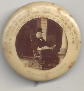 SCARCE McKinley At Home Pin ~ Open Mills To Labor NOT US Mints To World Silver - Picture 1 of 3