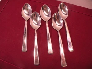 Set Of 5 J A Henckels Metrona Stainless Glossy Teaspoons 6 1/2" - Picture 1 of 5