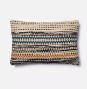 JOANNA GAINES ORANGE BLAU Kissen DAUNEN 13 X21 BASTLER MAGNOLIE HEIMFARMEN!! - Bild 1 von 4