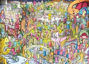 Cross & Glory - Jurassic Jive: A Night of Dino Jazz - 1000 Piece Jigsaw Puzzle - Picture 1 of 9