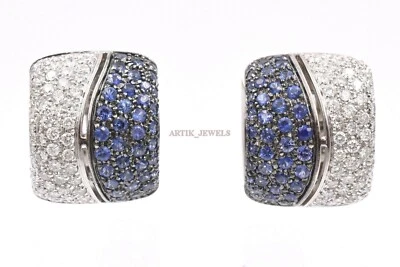 Pedra preciosa de safira azul aquecida com abotoadura de prata esterlina 925 #1860 - Imagem 1 de 4