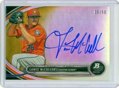 2013 Bowman Platinum - LANCE McCULLERS, 16/50 GOLD AUTO Rookie #BPAP-LMC, Astros - Image 1 of 2
