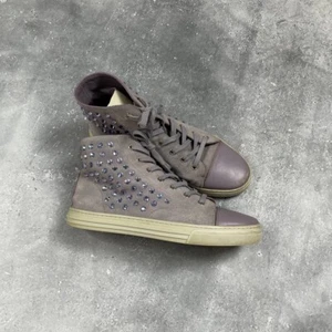 Zapatillas altas Gucci de gamuza y cuero con pedrería para mujer púrpura talla IT 38 - Imagen 1 de 24