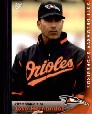 2011 Delmarva Shorebirds Multi-Ad #28 Jose Hernandez Field Coach Baseball Card - Image 1 of 2