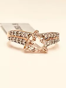 9ct rose gold ring Brazil Morganite and zircon 2.05g size J1/2 Certificate - Picture 1 of 9