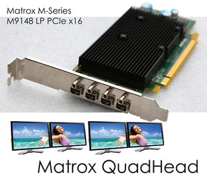 Quadhead Matrox Graphic Card For 4x Displays 1GB Pcie x16 Mdp Display Port G32 - Picture 1 of 1