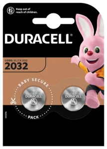 4 pilas de botón de litio Duracell CR 2032 / DL 2032 en blister de 2 - Imagen 1 de 1