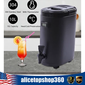10L Oval Cold Hot Beverage Drink Dispenser Tea Punch Bar Juice Water Dispenser - Picture 1 of 13