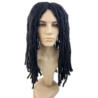 Long Wig Men Synthetic Dreadlock Crochet Hair Braiding  Middle Part Hair Cosplay Foto 1 de 4