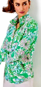 LILLY PULITZER SKIPPER LUXLETIC POPOVER TOP VISTA FLOR MENTA VERDE XXL NUEVO CON ETIQUETAS - Imagen 1 de 4