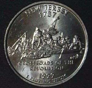 1999-D 25C State Quarter New Jersey BU CN CLAD 21ct0201 - Picture 1 of 2