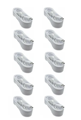 10x 5ft Fast Charge Cables for Samsung Galaxy Note 5 S6/7 EDGE J7 2018 White - Image 1 of 3