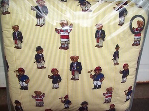 Ralph Lauren Teddy Full Queen Comforter Polo Bear Yellow Stripe NEW Vintage - Picture 1 of 8