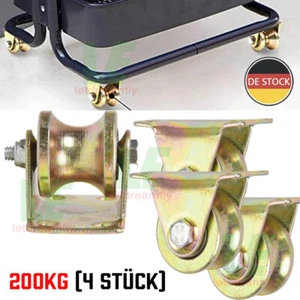 4 Stk Umlenkrollen Für Seile U-Nut Rollenrad Umlenkrolle Hebekran Seilrolle - Bild 1 von 12
