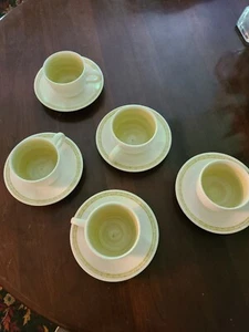 Franziskaner Steingut Hacienda grün Tassen & Untertassen Set 5 Tassen & 5 Untertassen - Bild 1 von 6