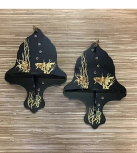 Vintage Betta Fischregale schwarz und gold - Bild 1 von 5