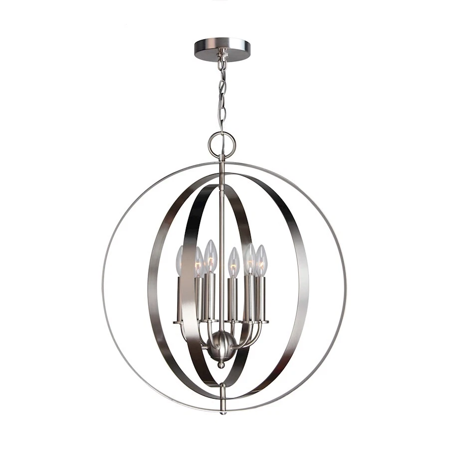 Lámpara colgante Woodbridge Lighting camelia 6 luces, níquel satinado - 17616STN Foto 1 de 1