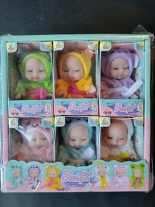 6 PCS Mini Reborn Dolls 4 Inch Silicone Full Body Sleeping Mini Doll Baby - Picture 1 of 1