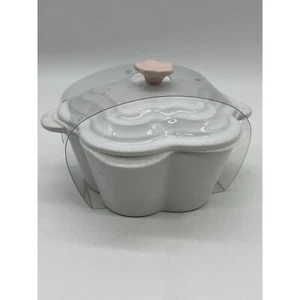 Blumenförmige Cocotte Rosa Weiß Ostern Neu mit Etikett - Bild 1 von 3