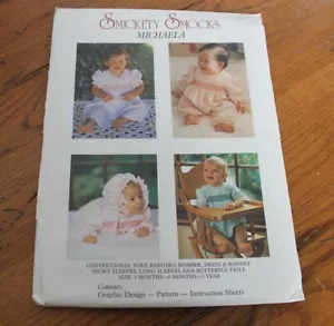 Pagliaccetto, abito, cofano Smickety Smocks modello Michaela 3 mesi - 1 anno non tagliato - Foto 1 di 5