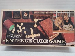 Vintage Scrabble Sentence Cube Game 1971 Selchow & Righter Wooden Hourglass EUC - Picture 1 of 10
