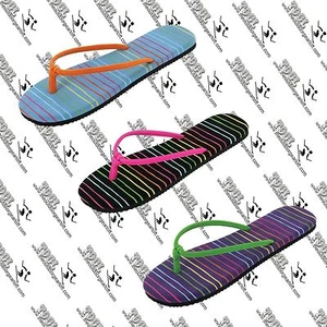 TANGA CHANCLAS PARA MUJER BEACH BASICS 213011W ANUDADA A RAYAS EE. UU. 7, MARCAS DE RASGUÑOS - Imagen 1 de 7
