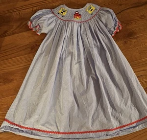 Southern Frills Smocked “School Days” Dress, size 4, EUC - Picture 1 of 3