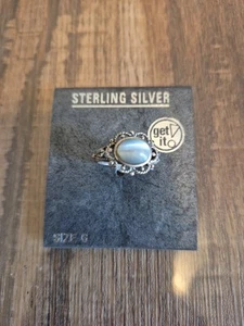 Anillo de piedra lunar de plata de ley KOHL'S talla 6 - Imagen 1 de 3