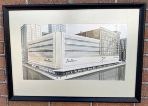 Donaldson’s  Department Store Water Color Framed Minneapolis Architecture  - Picture 1 of 11