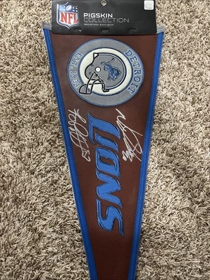 Autógrafo firmado por Ndamukong Suh Detroit Lions con banderín Brandon Pettigrew Foto 1 de 4