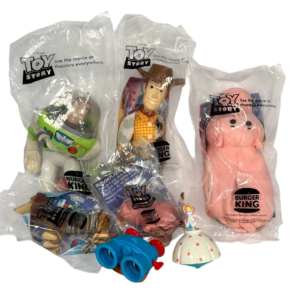 Disney Pixar Toy Story 1996 Burger King Figuras de Peluche Juguetes Woody Buzz Lote de 7 Foto 1 de 4