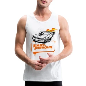 Fast And Furious Logo With Muscle Car Men’s Premium Tank - Picture 1 of 7