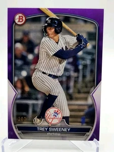 2023 Bowman Trey Sweeney Chrome Prospects Purple Refractor 202/250 Yankees - Picture 1 of 3