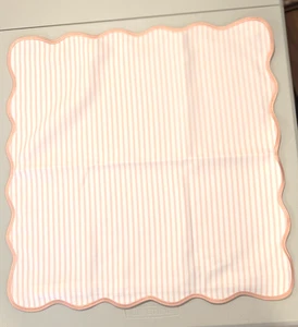 Premium Coastal Patio Indoor Outdoor Scalloped Pillow Cover Only 20"x20" New - Picture 1 of 7