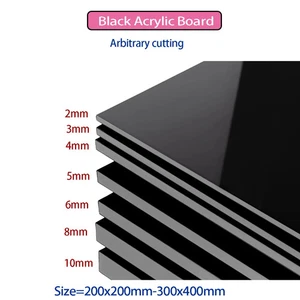 Black Acrylic Board Glossy Pure Black Organic Glass Plastic Board Organic Glass - Picture 1 of 5