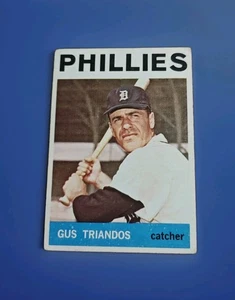 1964 Topps Baseball Card Philadelphia Phillies Gus Triandos #63 Crease Vrg Vg- - Picture 1 of 2
