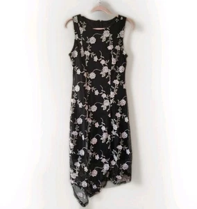 Alfani Black And Lavender Floral Dress - Picture 1 of 5