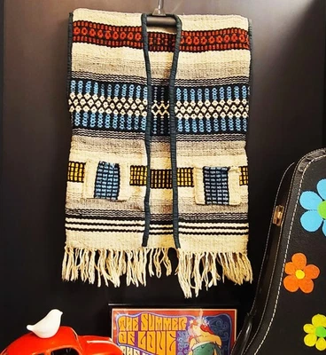 Vintage 1960s Children's Handmade Boho Hippy Fringed Blanket Vest - Image 1 of 4