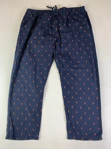 Vintage Ralph Lauren Pyjamahose Herren XL blau Allover Print Pony Nachtwäsche Lounge - Bild 1 von 6